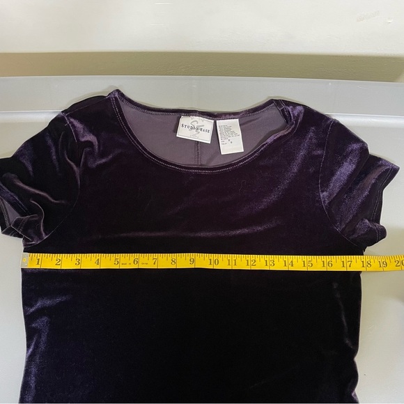 VTG Women's Size 8 Velvet Short Sleeve Long Dark Romantic Purple Dress - Picture 6 of 8